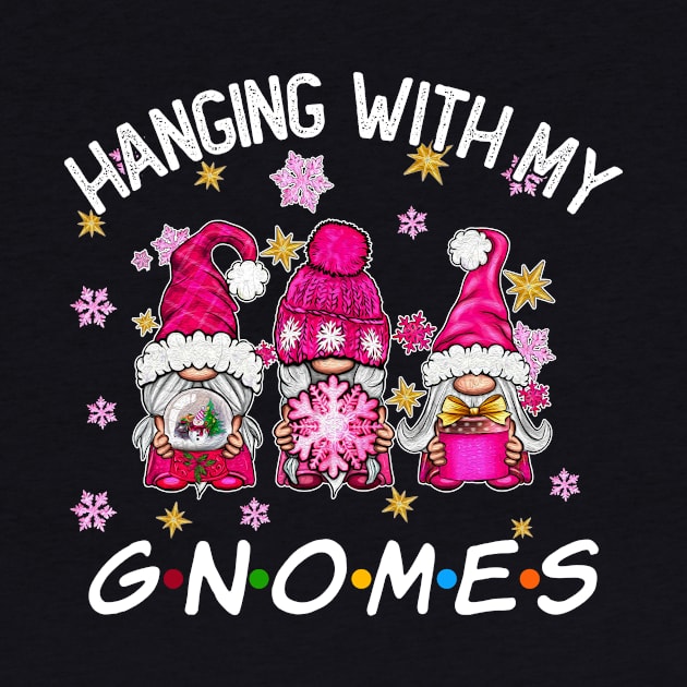 Funny Christmas Gnome Hanging With My Gnomies Family Pajamas by JennyArtist